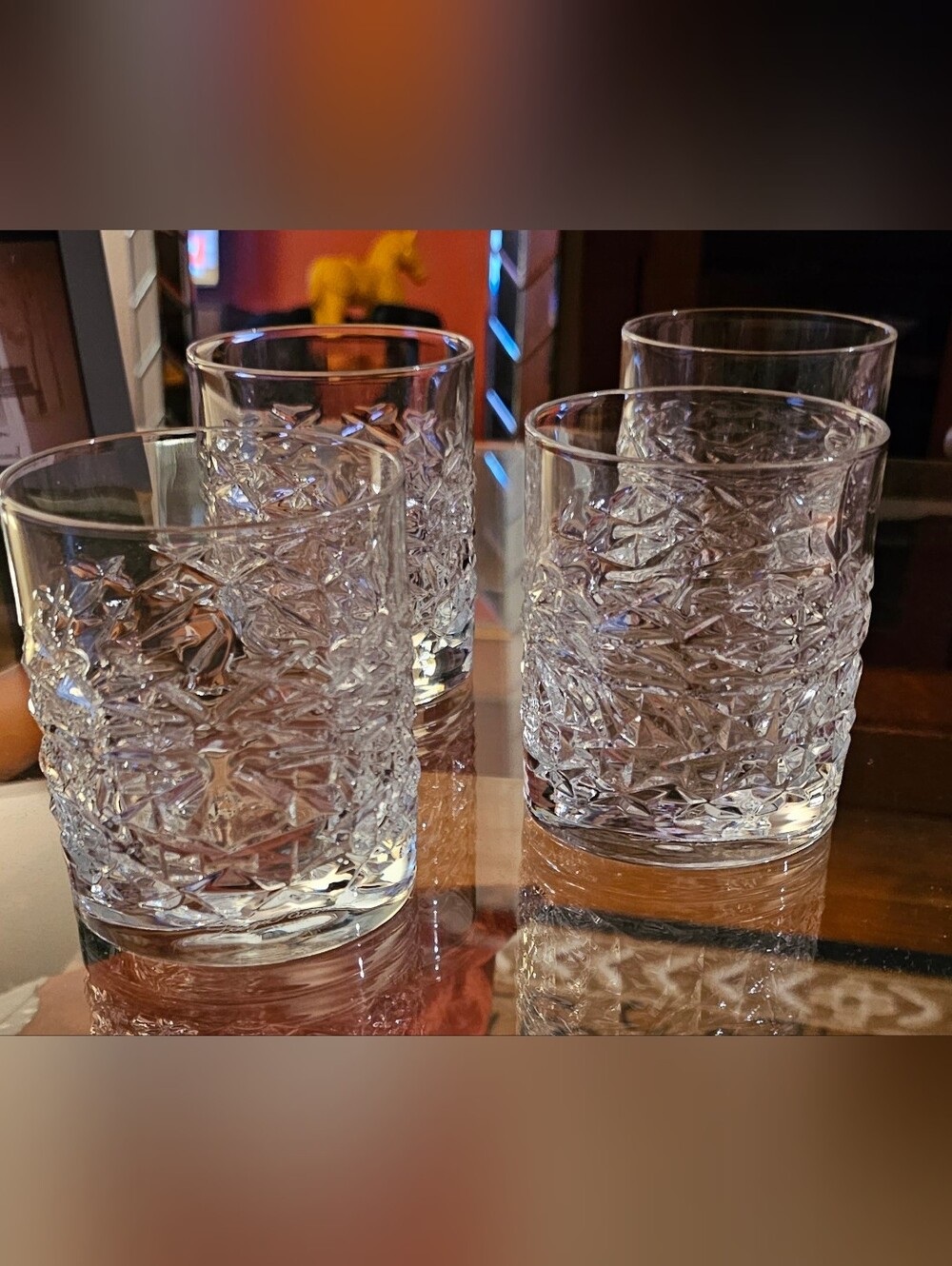 Luigi Bormioli Crystal Textured Clear Glasses - Set of 4